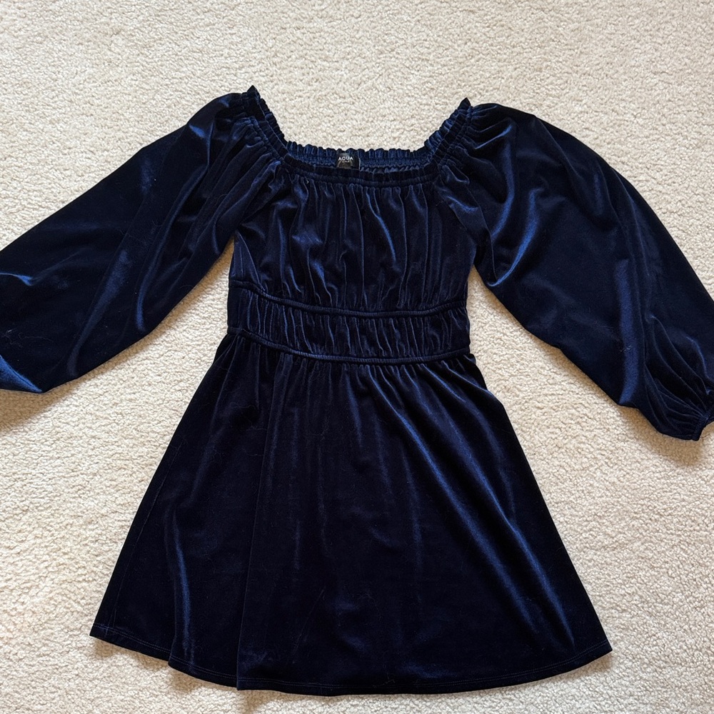 Aqua Midnight Blue Formal Kids Dress